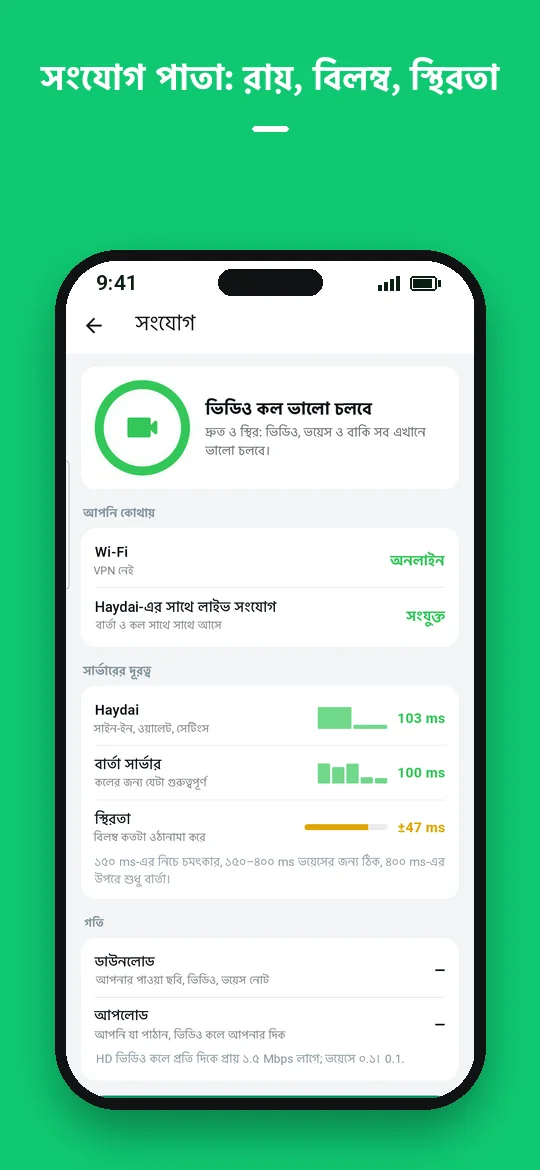সংযোগ পাতা: রায়, বিলম্ব, স্থিরতা — Haydai