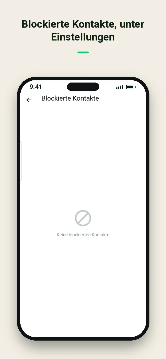 Blockierte Kontakte, unter Einstellungen — Haydai