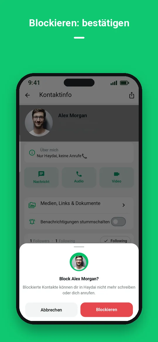 Blockieren: bestätigen — Haydai