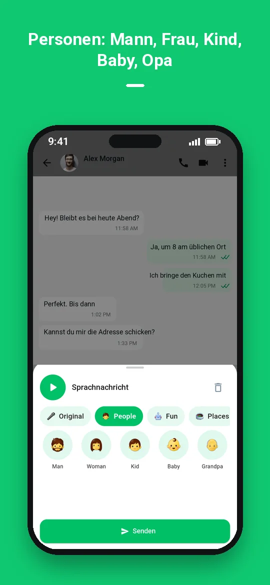 Personen: Mann, Frau, Kind, Baby, Opa — Haydai