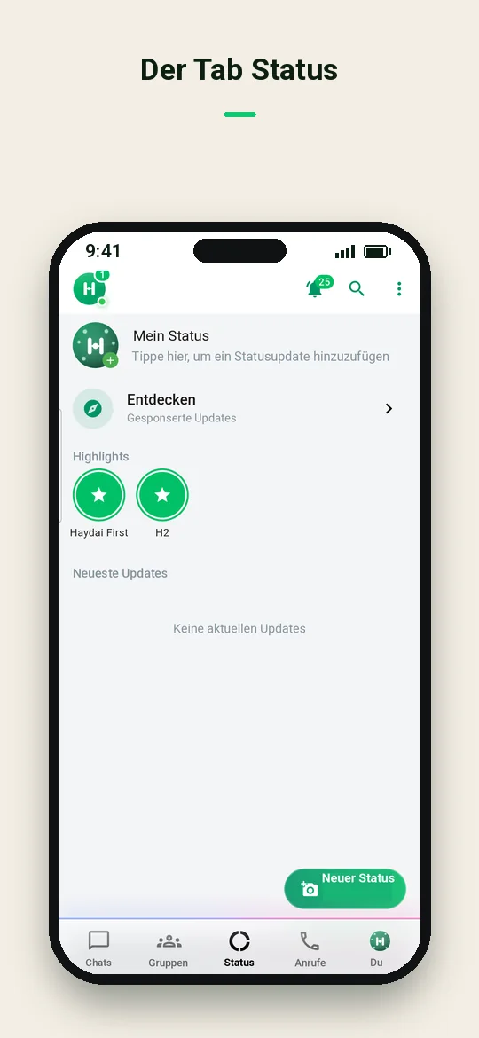 Der Tab Status — Haydai