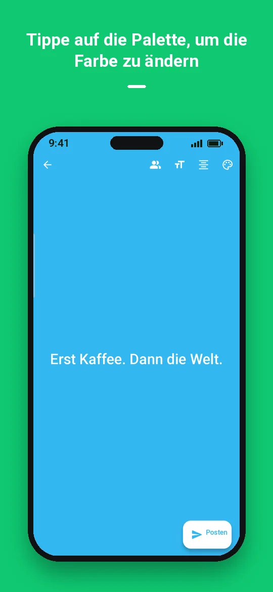 Tippe auf die Palette, um die Farbe zu ändern — Haydai