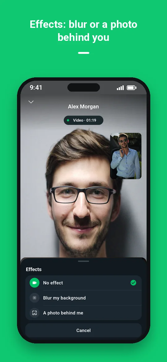 Effects: blur or a photo behind you — Haydai