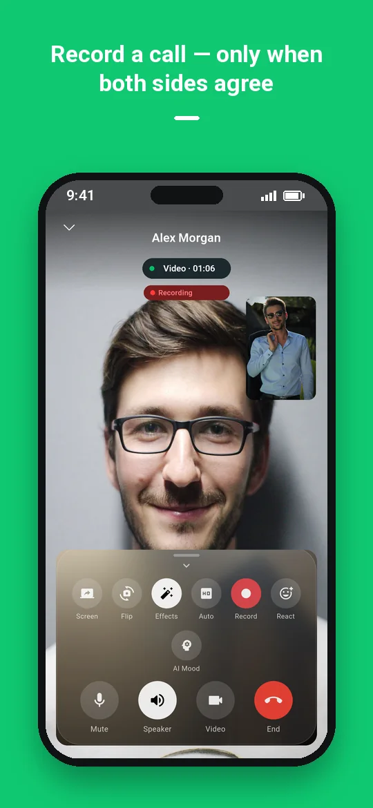 Record a call — only when both sides agree — Haydai