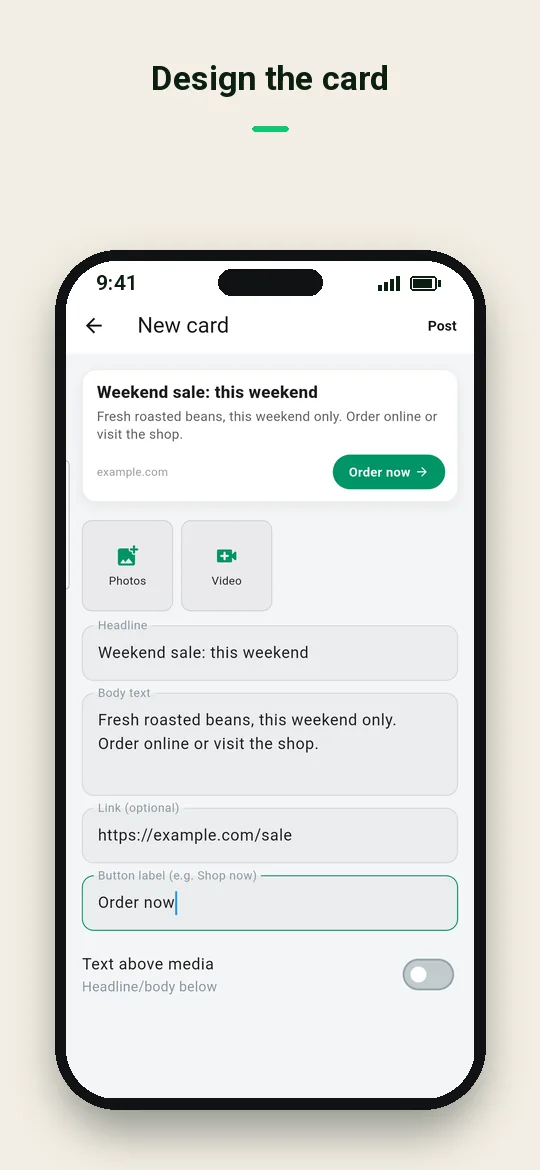 Design the card — Haydai