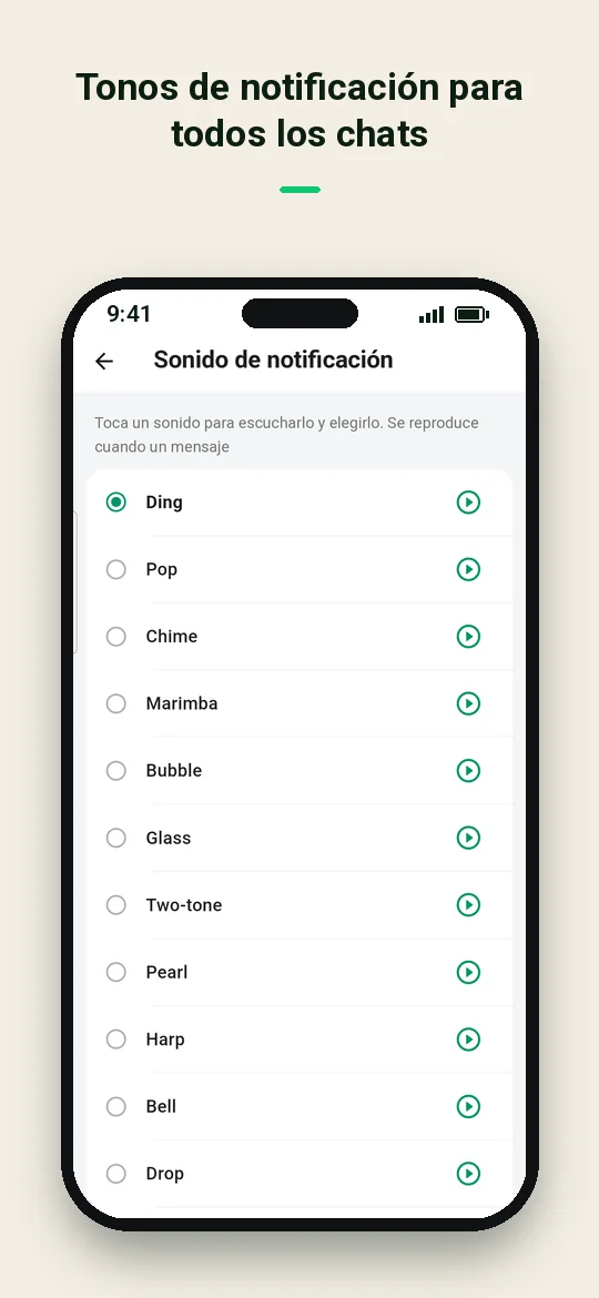 Tonos de notificación para todos los chats — Haydai