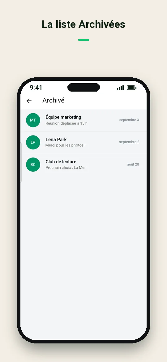 La liste Archivées — Haydai