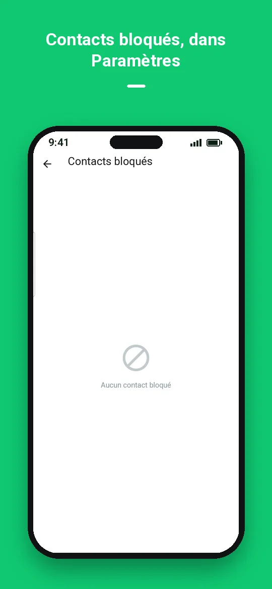 Contacts bloqués, dans Paramètres — Haydai