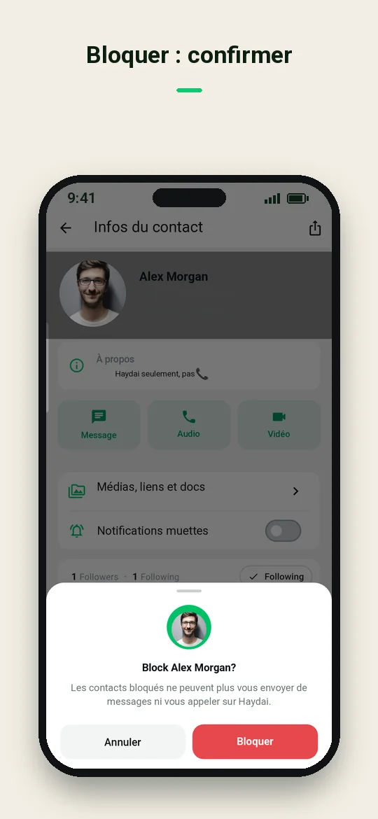 Bloquer : confirmer — Haydai