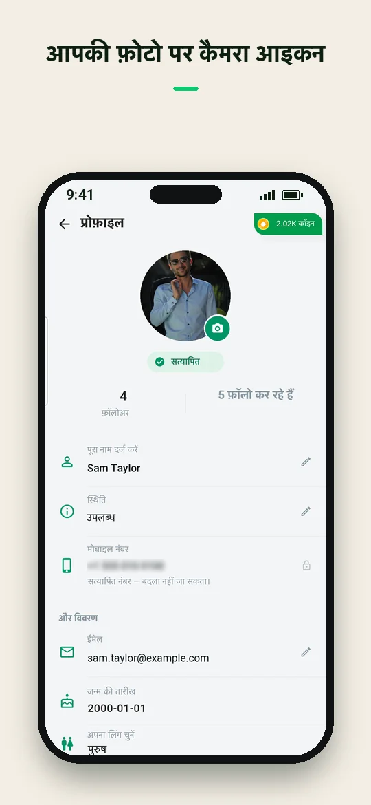 आपकी फ़ोटो पर कैमरा आइकन — Haydai