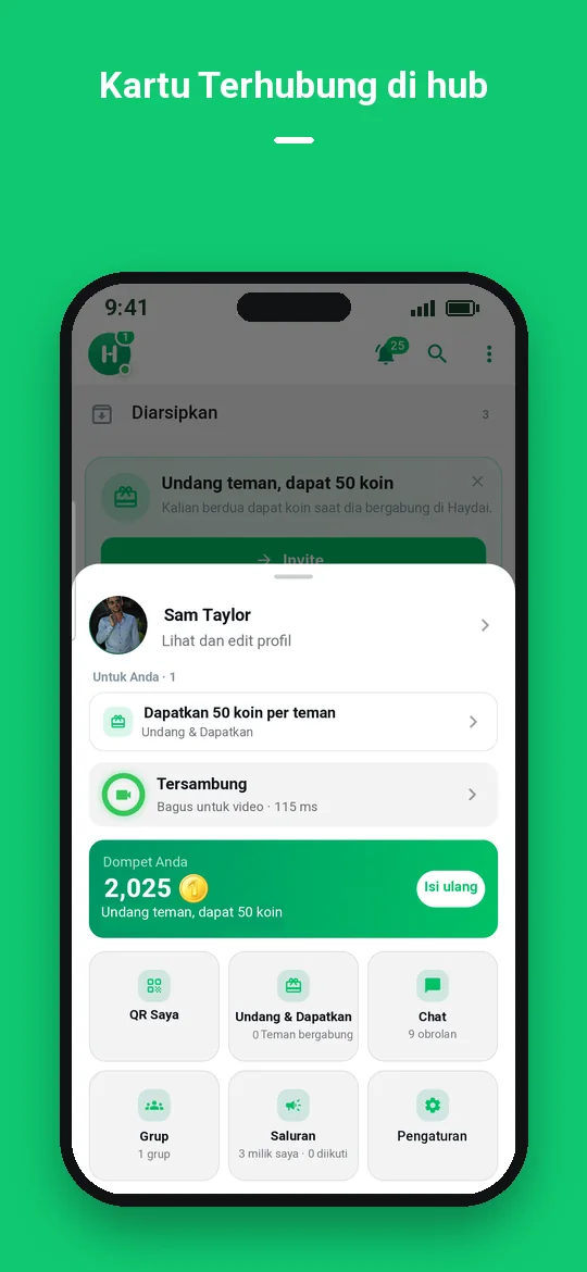 Kartu Terhubung di hub — Haydai