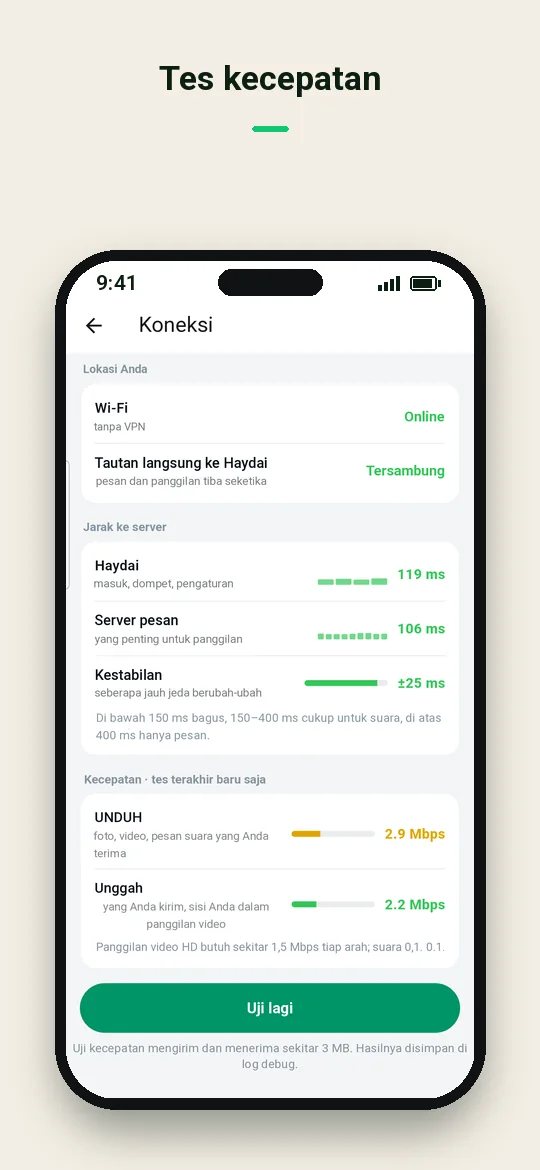 Tes kecepatan — Haydai