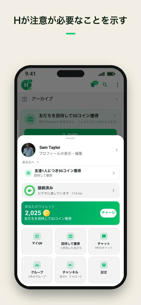 H が注意が必要なことを示す — Haydai