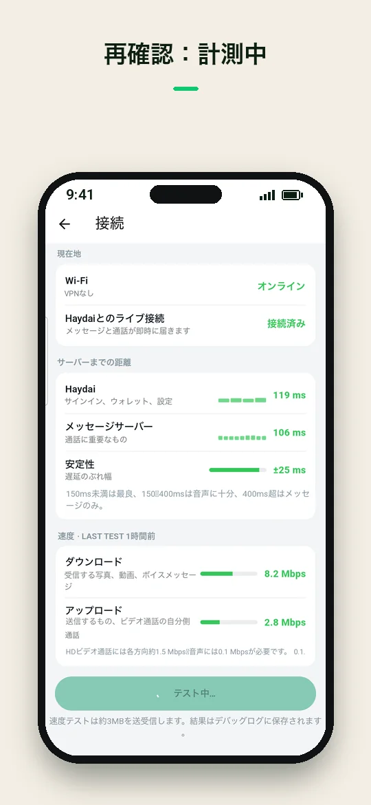 再確認：計測中 — Haydai