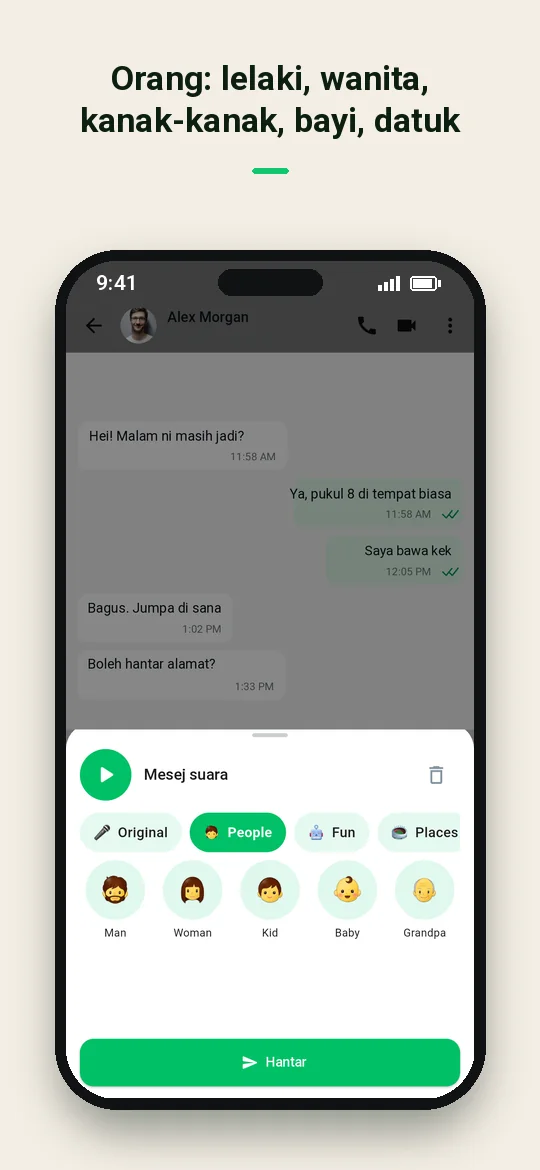 Orang: lelaki, wanita, kanak-kanak, bayi, datuk — Haydai