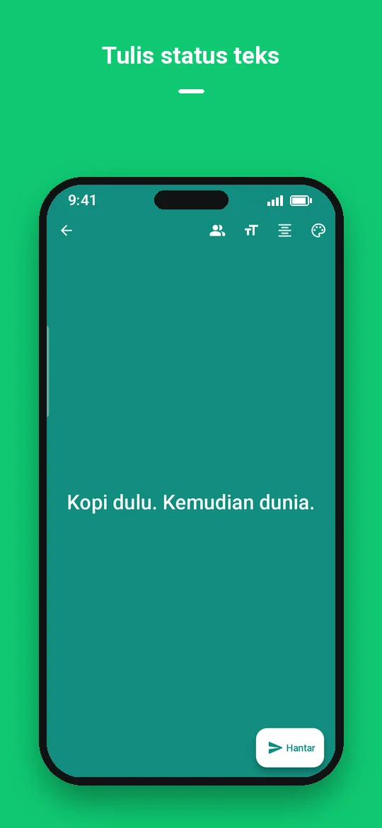 Tulis status teks — Haydai