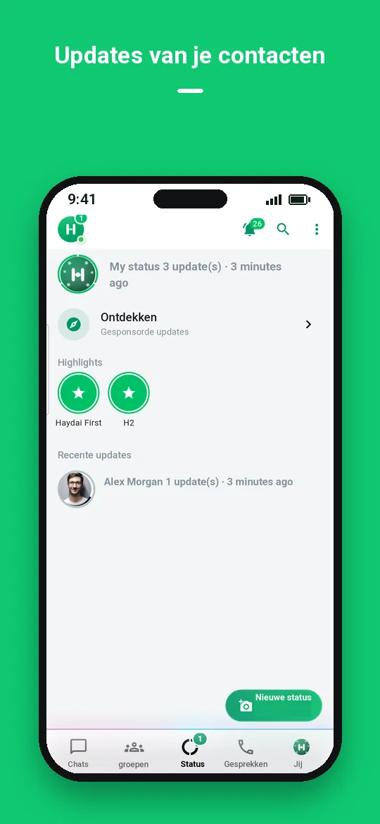 Updates van je contacten — Haydai