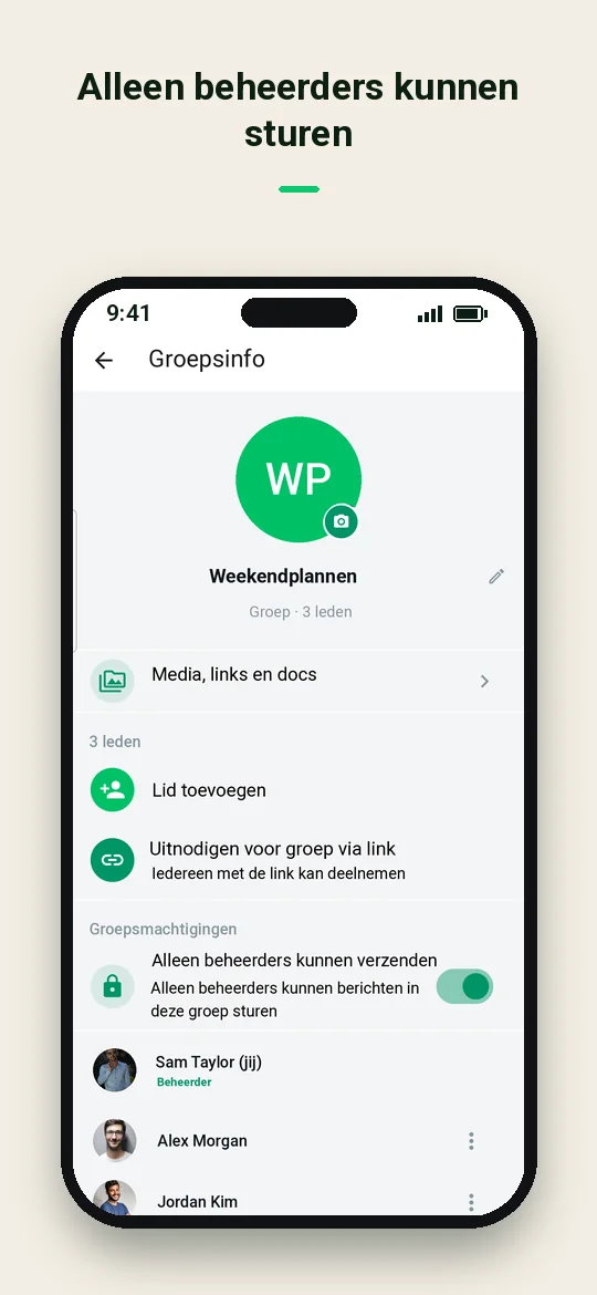 Alleen beheerders kunnen sturen — Haydai