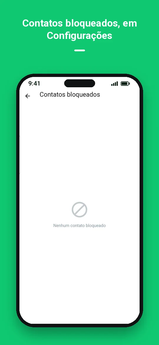 Contatos bloqueados, em Configurações — Haydai