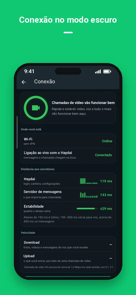 Conexão no modo escuro — Haydai