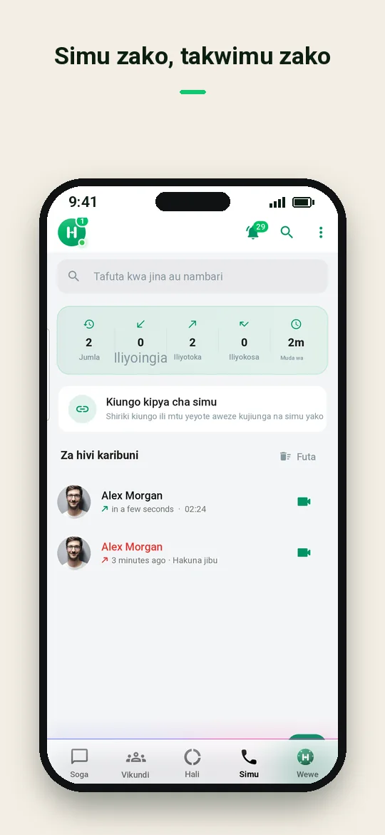 Simu zako, takwimu zako — Haydai