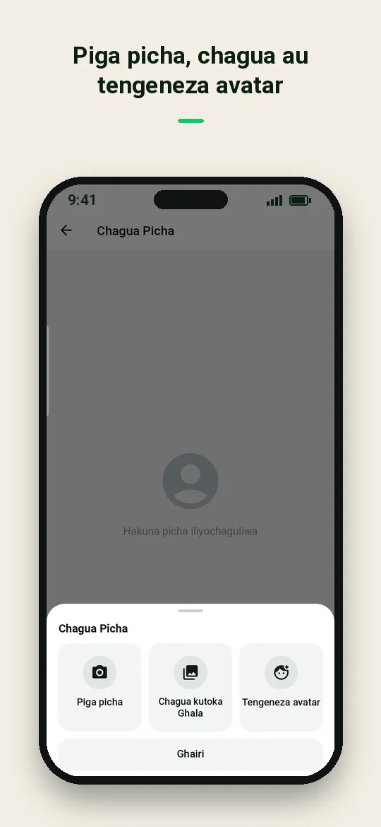 Piga picha, chagua au tengeneza avatar — Haydai