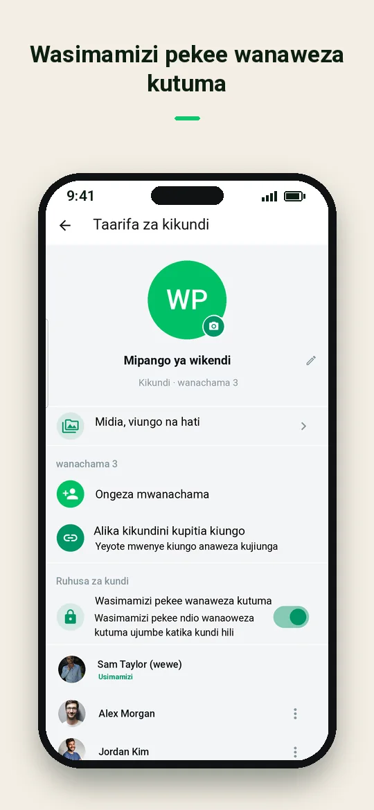 Wasimamizi pekee wanaweza kutuma — Haydai