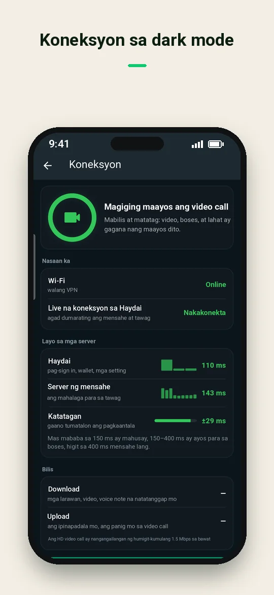 Koneksyon sa dark mode — Haydai