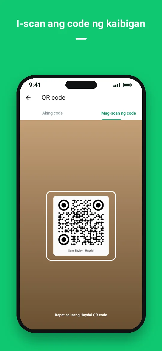 I-scan ang code ng kaibigan — Haydai