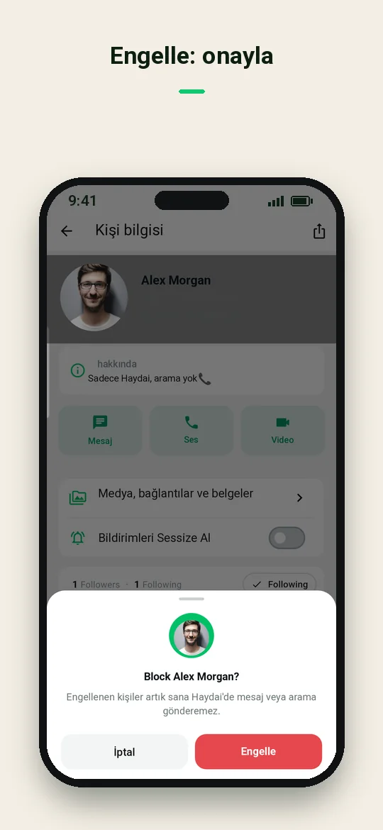 Engelle: onayla — Haydai
