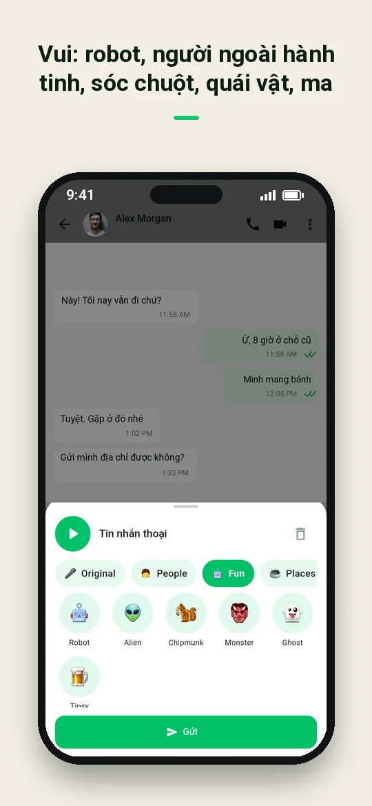 Vui: robot, người ngoài hành tinh, sóc chuột, quái vật, ma — Haydai