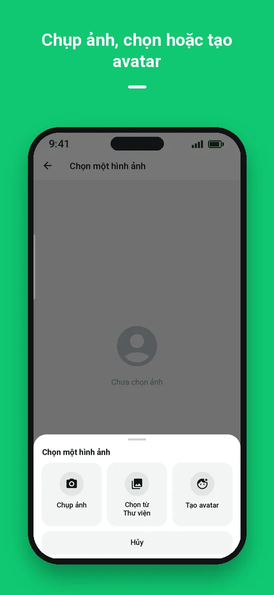 Chụp ảnh, chọn hoặc tạo avatar — Haydai