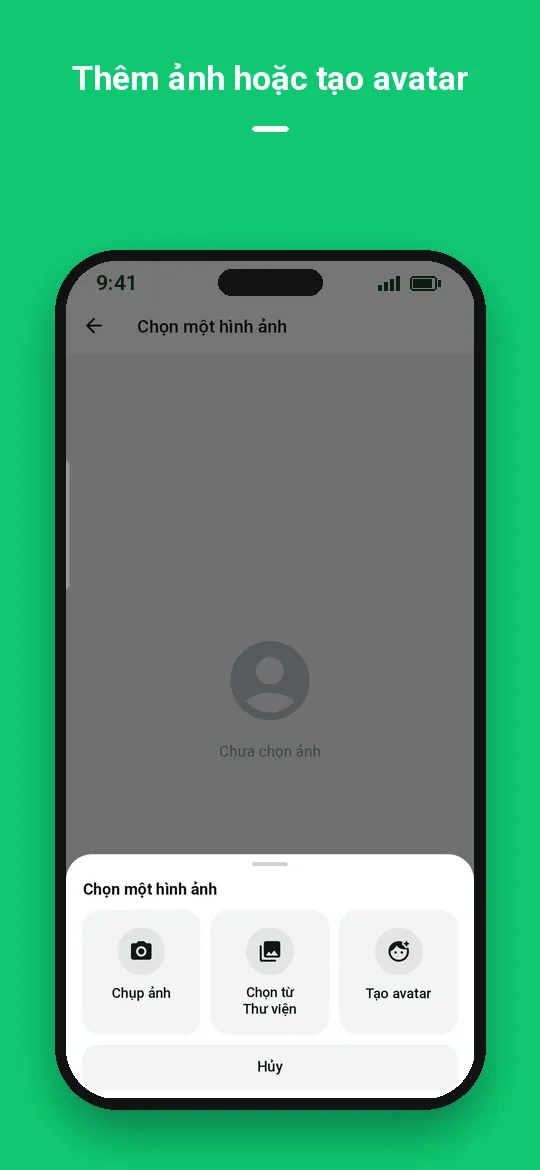 Thêm ảnh hoặc tạo avatar — Haydai