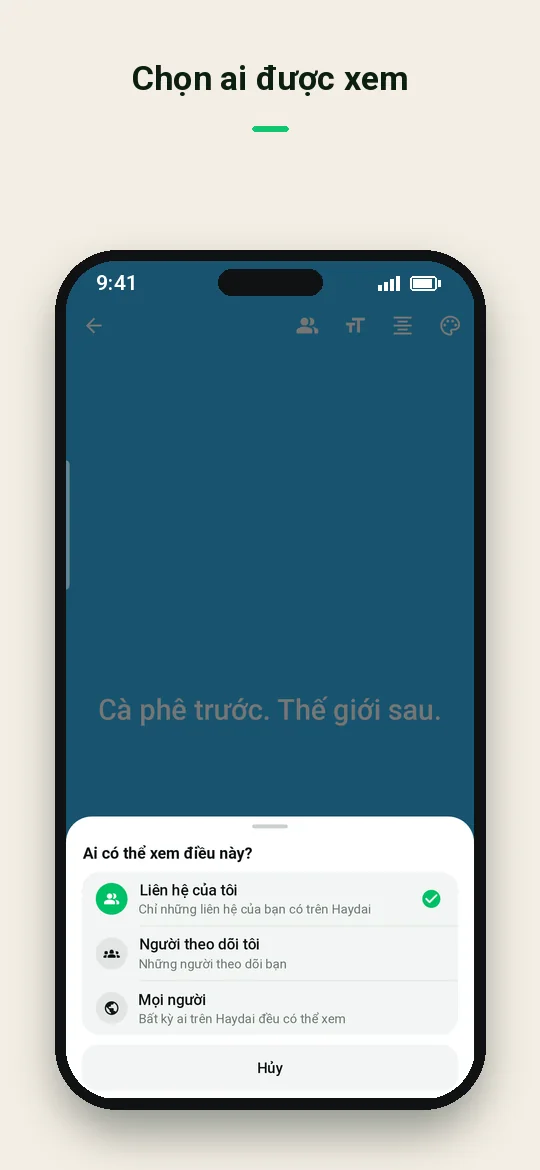 Chọn ai được xem — Haydai