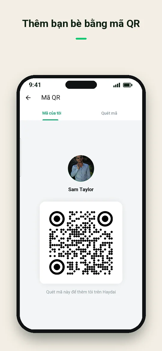 Thêm bạn bè bằng mã QR — Haydai