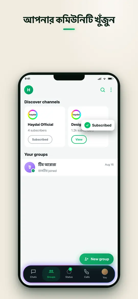 গ্রুপ ও কমিউনিটি — Haydai
