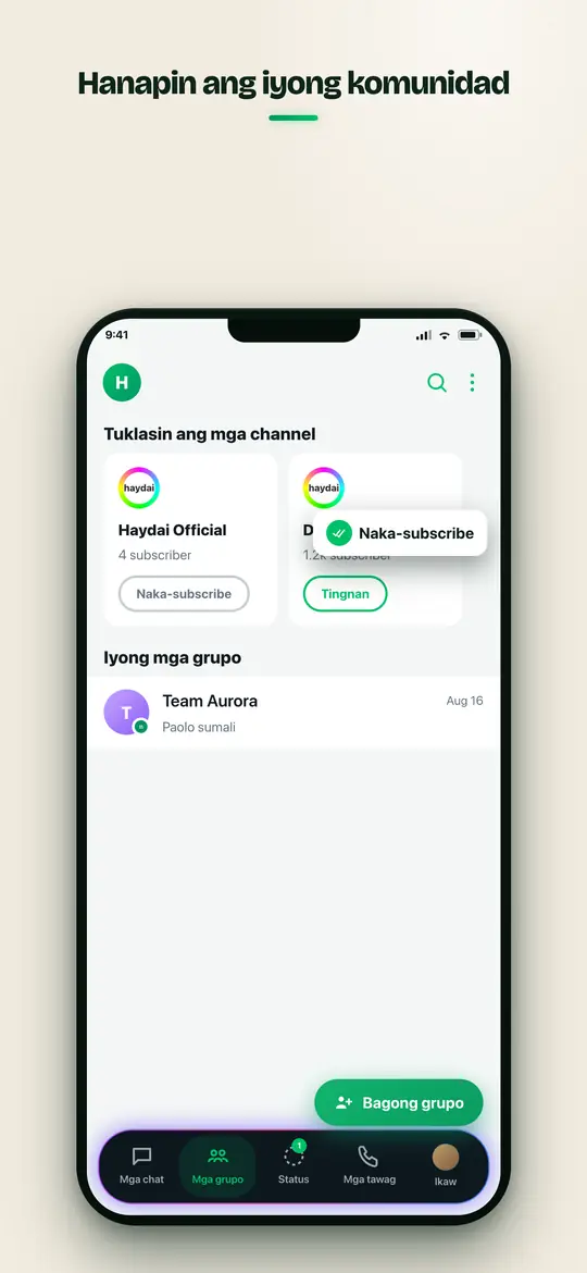 Groups at komunidad — Haydai