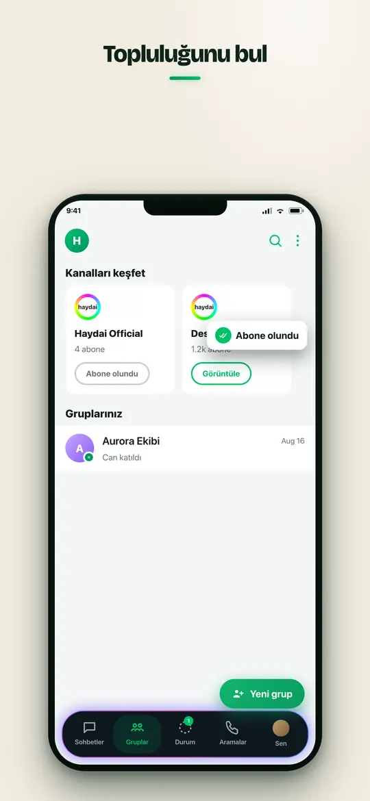Gruplar ve topluluklar — Haydai